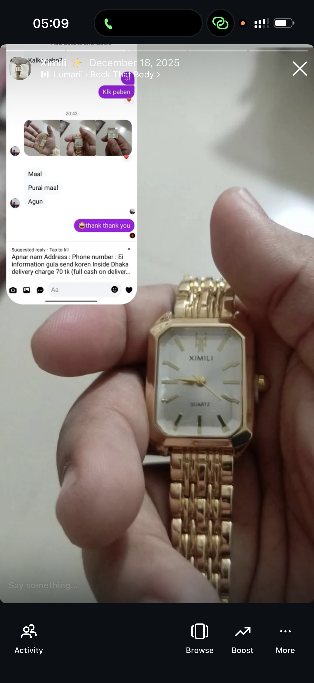 (Ximili combo)Buy 1 Watch ⌚
Get 2 Jewellery FREE 💍🍀
(Ring + Clover Bracelet