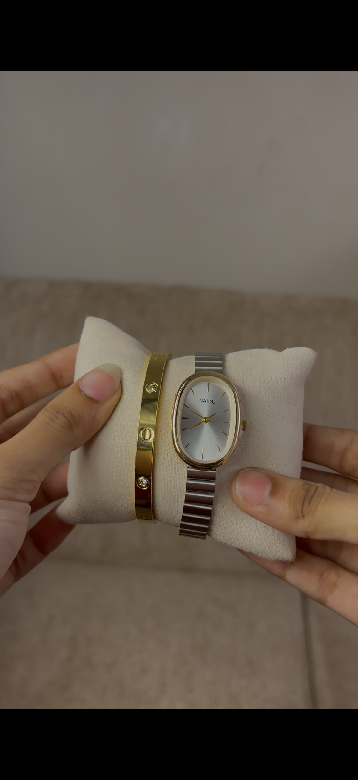 Naidu silver oval watch + catiere love bracelet free