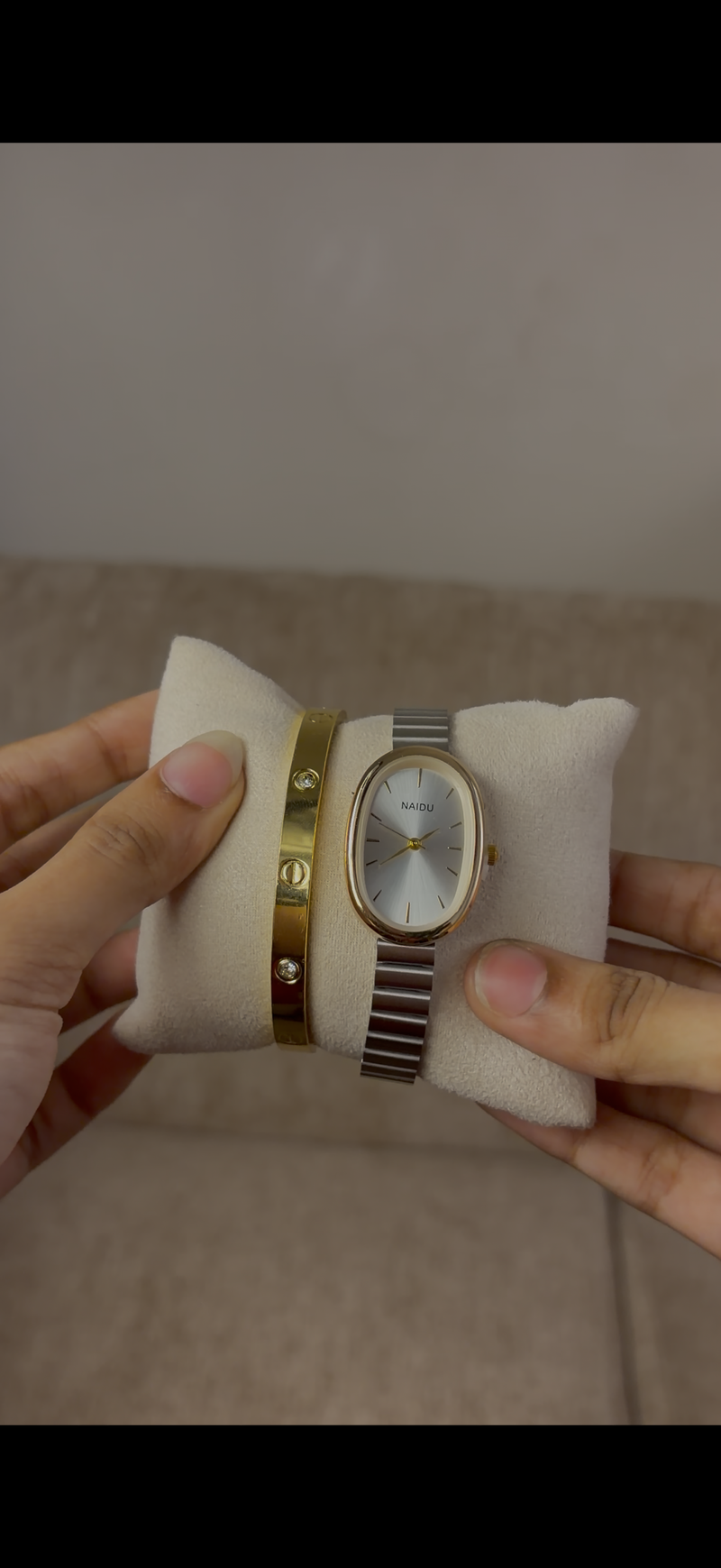 Naidu silver oval watch + catiere love bracelet free