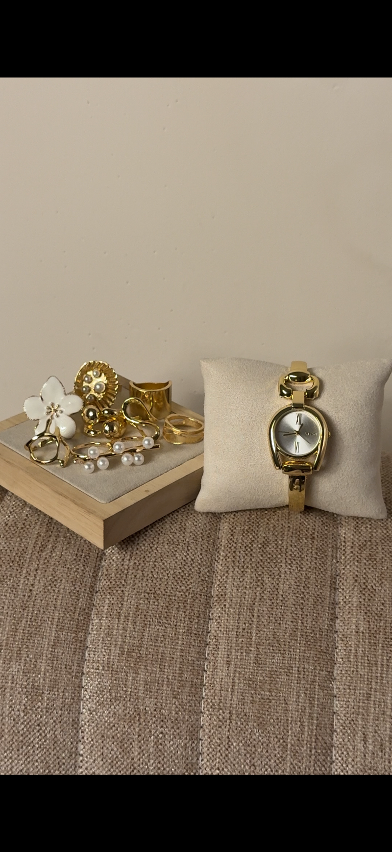 Vintage ✨ Golden + ৫টি hibiscus & Pearl Ring set free পান