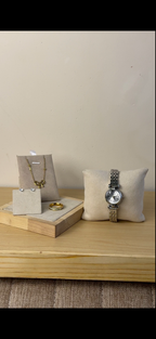 Gogoey silver round Watch + Necklace (Free) + Earing (Free) + Mystery Ring (Free)