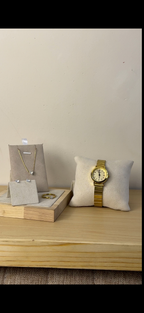 Gogoey golden Watch  + Necklace  + Earing + Mystery Ring (Free)
