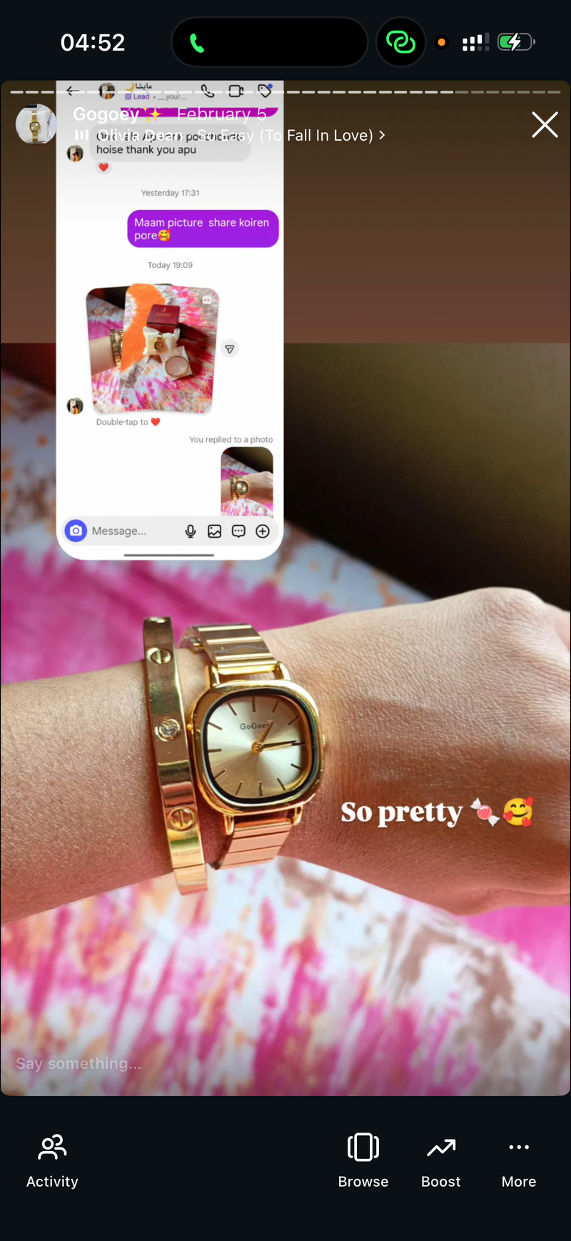 (Gogoey  square combo)  .  Buy 1 Watch ⌚
Get 2 Jewellery FREE 💍🍀
(Ring + Clover Bracelet)