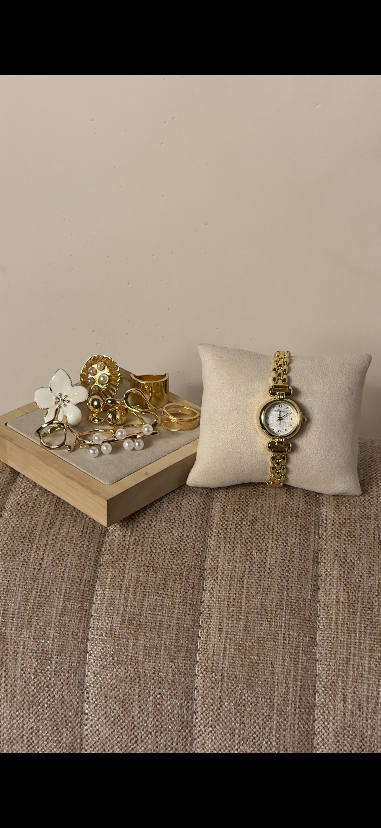 Doukou vintage+ ৫টি hibiscus & Pearl Ring set free পান