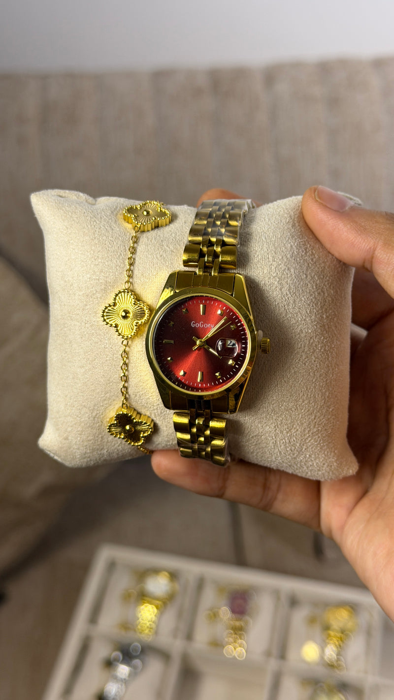 Gogey Queno Maroon + Clover Bracelet (Free)+ Mystery Ring(Free)