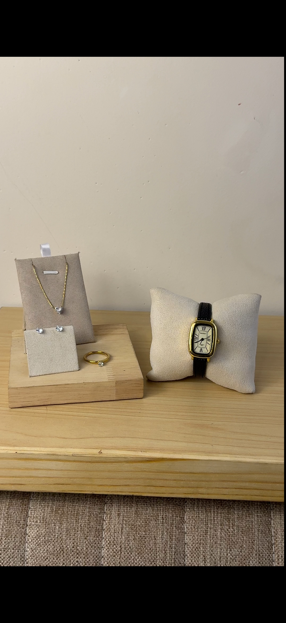 Barsh black Watch  +  Necklace  + Earing + Mystery Ring (Free)