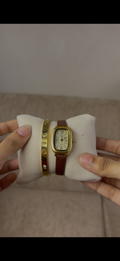 Barsh rectangular brown belt watch + Cartier love bracelet free