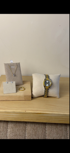 IELY MaGesty Golden + Watch + diamond cut necklace  + stud earring  + mystery  ring ( free)