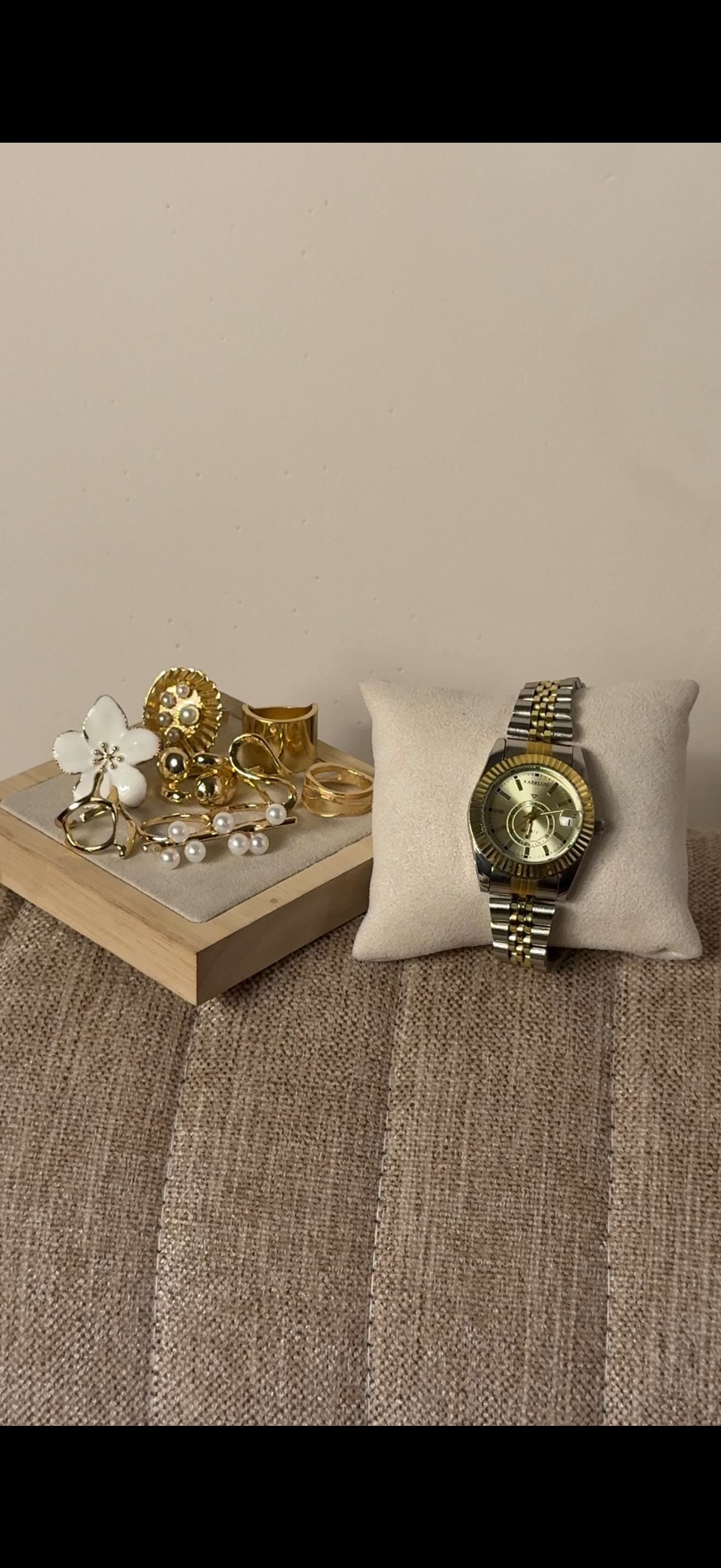 KASRLUO Mix+ ৫টি hibiscus & Pearl Ring set free পান
