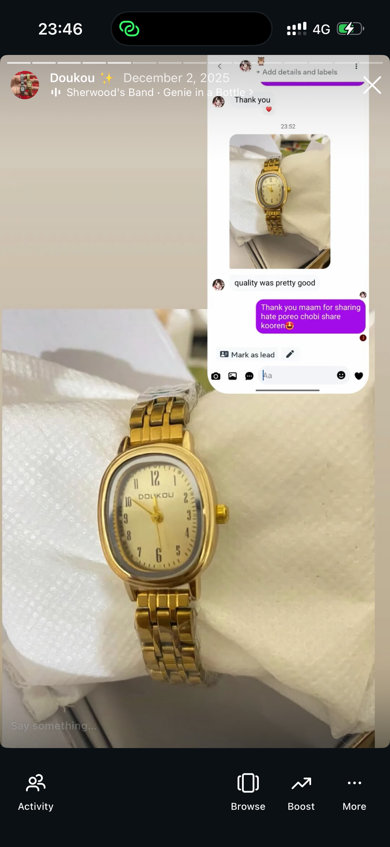 (Doukou watch combo) ..... Buy 1 Watch ⌚
Get 2 Jewellery FREE 💍🍀
(Ring + Clover Bracelet