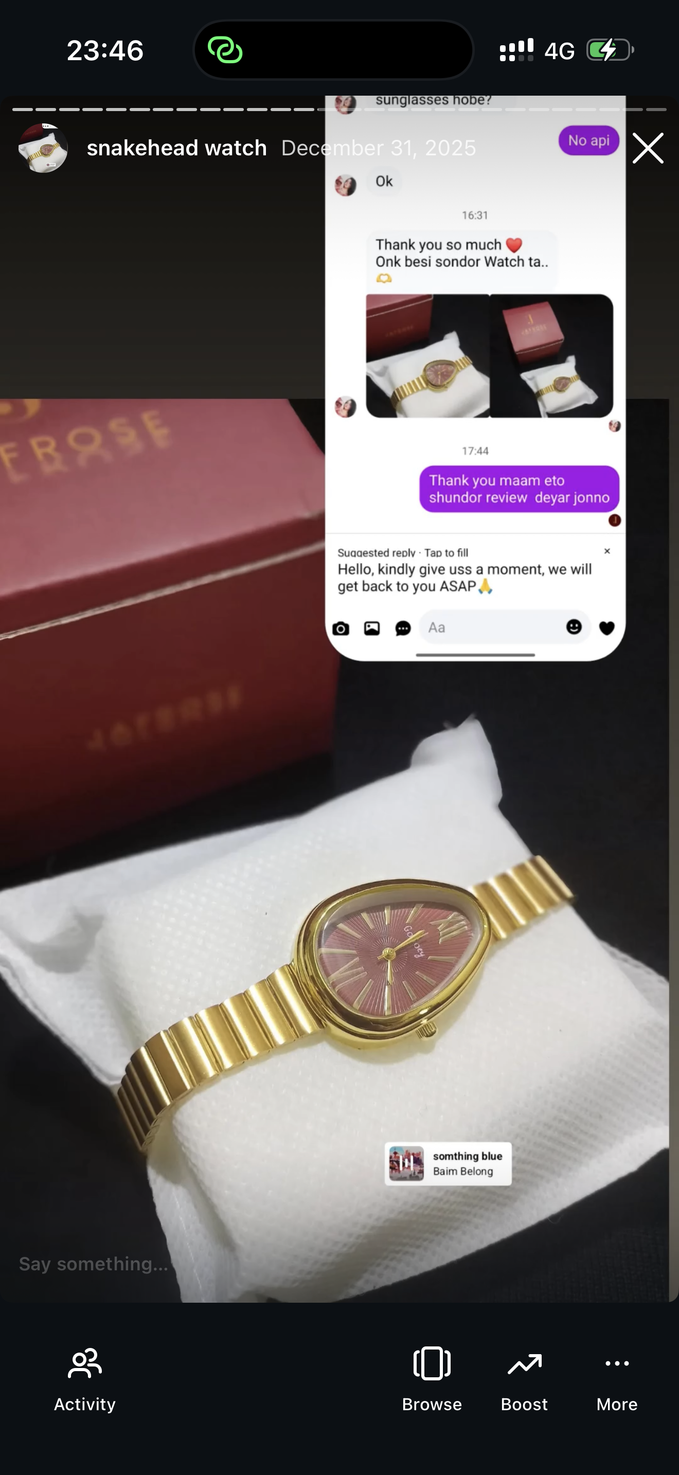 Maroon snakehead + Clover Bracelet (Free)+ Mystery Ring (Free)