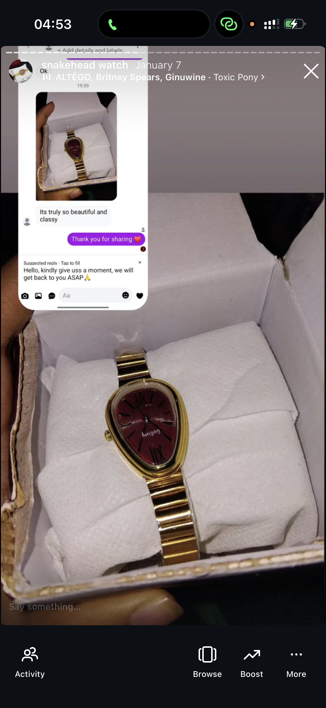 Maroon snakehead + Clover Bracelet (Free)+ Mystery Ring (Free)
