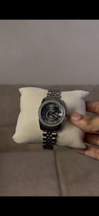 Karslou black dial silver strap