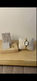 Eliyana white Rectangular watch  + Necklace  + Earing + Mystery Ring (Free)
