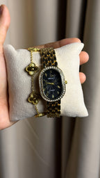 GREALY Black Golden + Clover Bracelet (Free)+ Mystery Ring(Free)