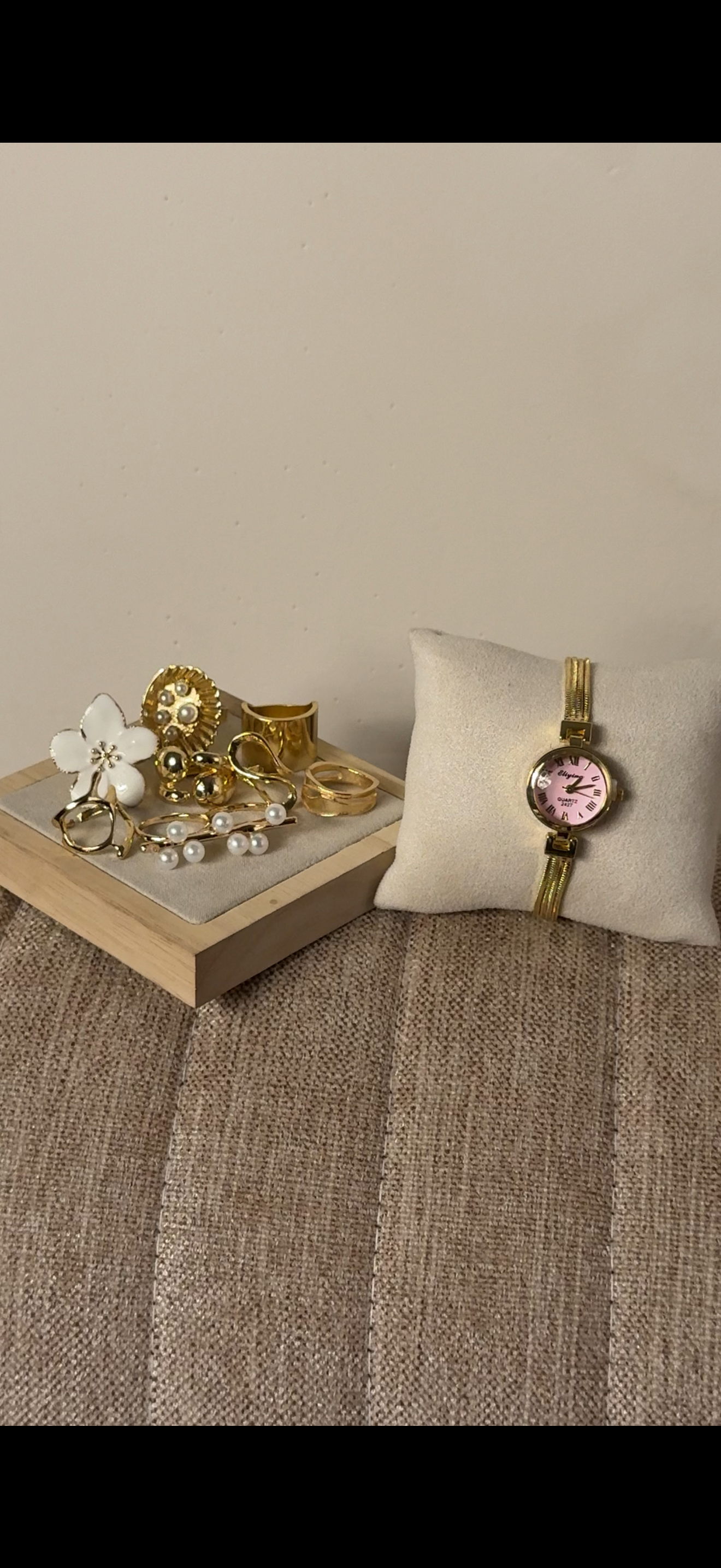 Eliyina Circle Pink + ৫টি hibiscus & Pearl Ring set free পান