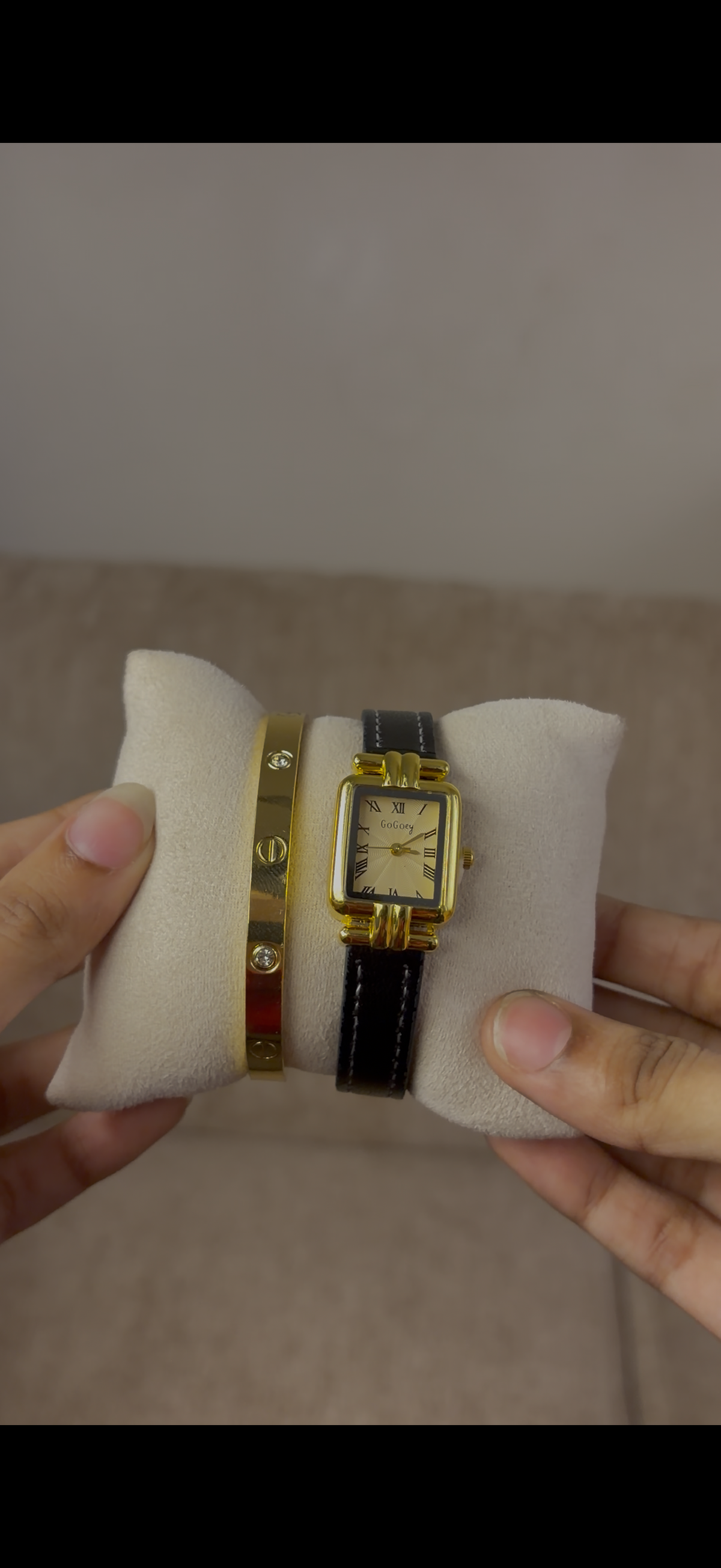 Gogoey vintage pillar watch + Cartier love bracelet free