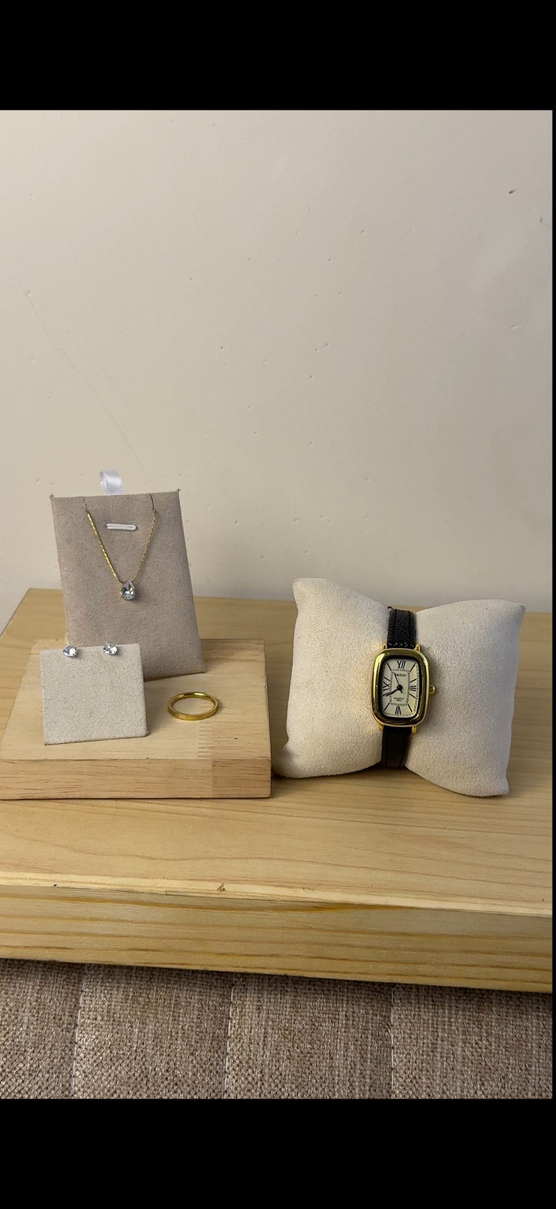Barsh black Watch  +  Necklace  + Earing + Mystery Ring (Free)