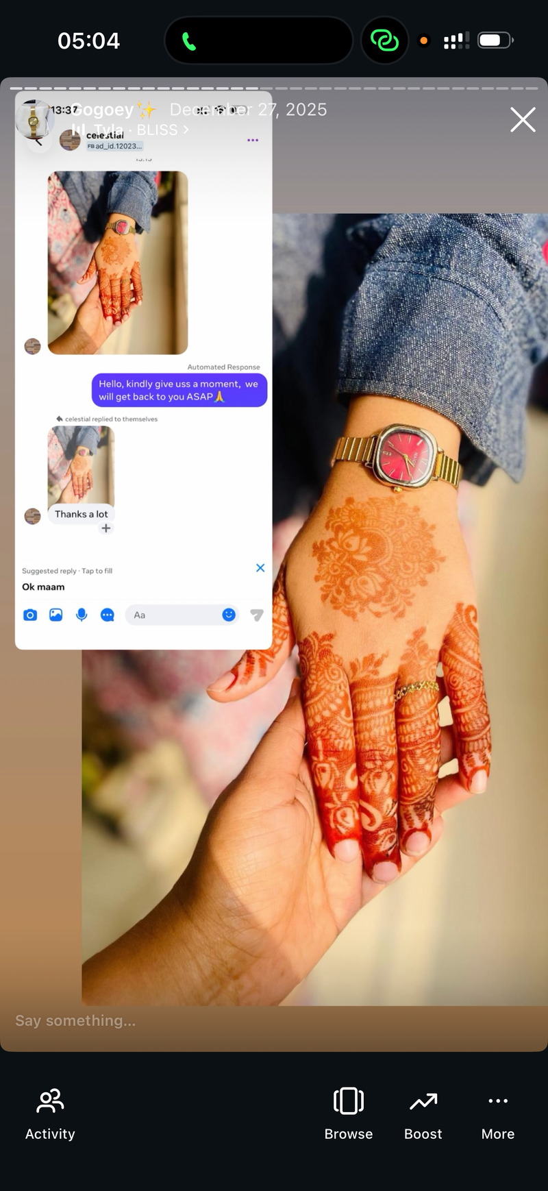 (Naidu  red dial combo)       Buy 1 Watch ⌚
Get 2 Jewellery FREE 💍🍀
(Ring + Clover Bracelet