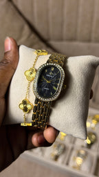 GREALY Black Golden + Clover Bracelet (Free)+ Mystery Ring(Free)