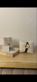 Gogoey brown belt Watch + Necklace (Free) + Earing (Free) + Mystery Ring (Free)