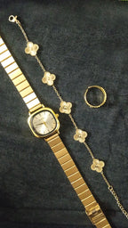 (Gogoey  square combo)  .  Buy 1 Watch ⌚
Get 2 Jewellery FREE 💍🍀
(Ring + Clover Bracelet)