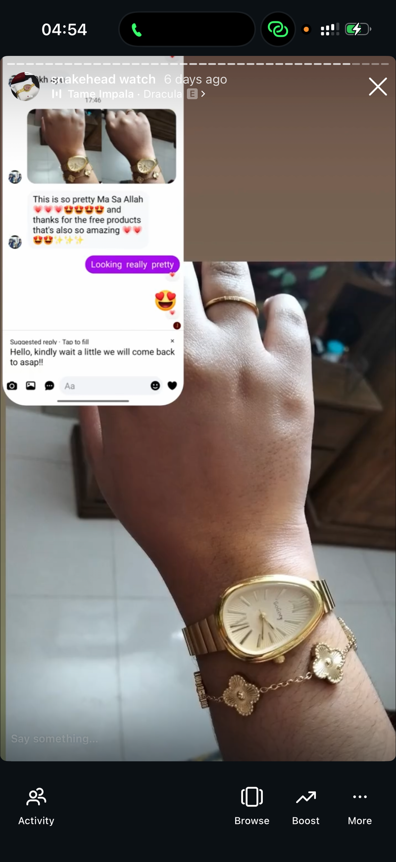 (Golden snakehead combo) Buy 1 Watch ⌚
Get 2 Jewellery FREE 💍🍀
(Ring + Clover Bracelet