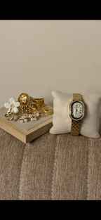 GREALY Gold + ৫টি hibiscus & Pearl Ring set free পান