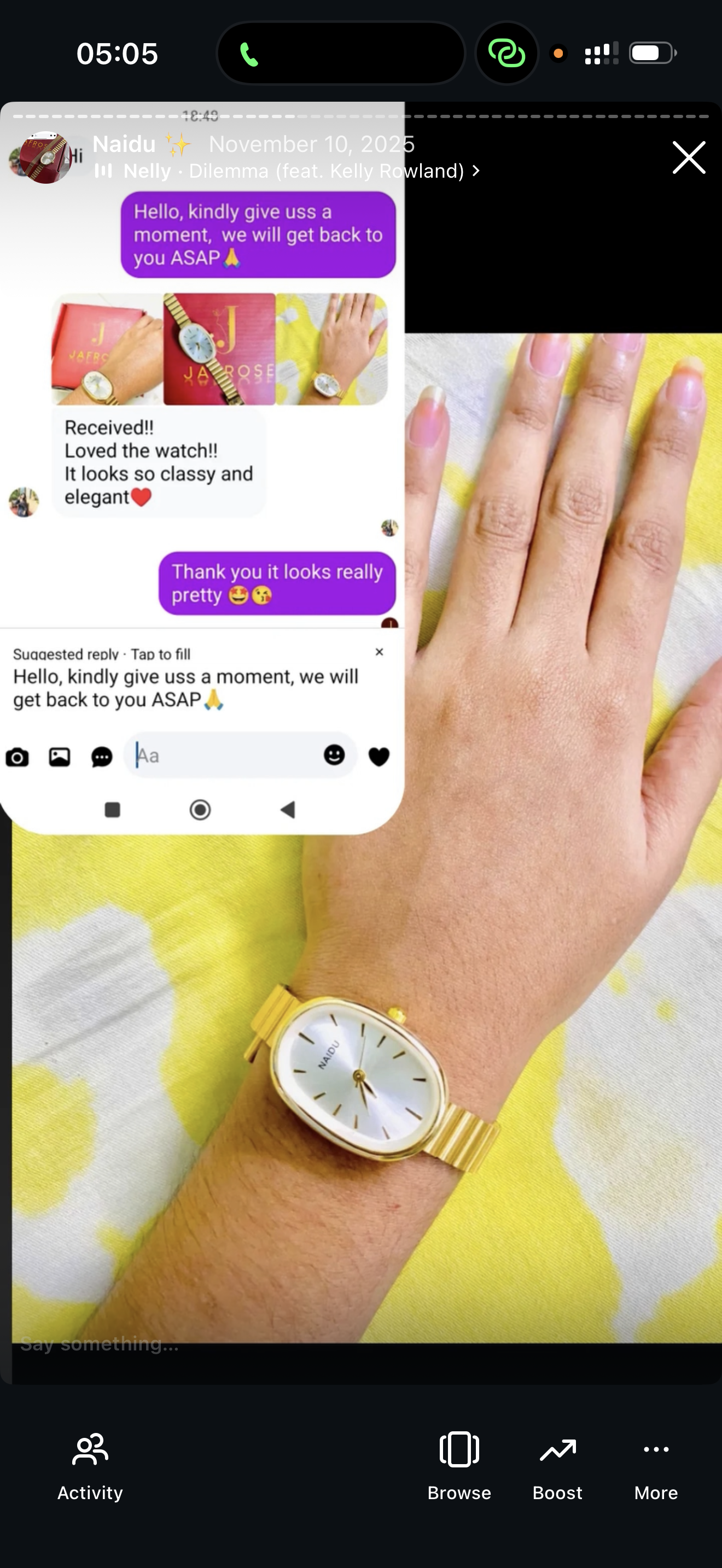 Naidu oval + Clover Bracelet (Free)+ Mystery Ring (Free)