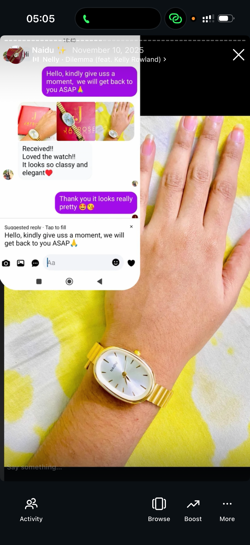 Naidu oval + Clover Bracelet (Free)+ Mystery Ring (Free)