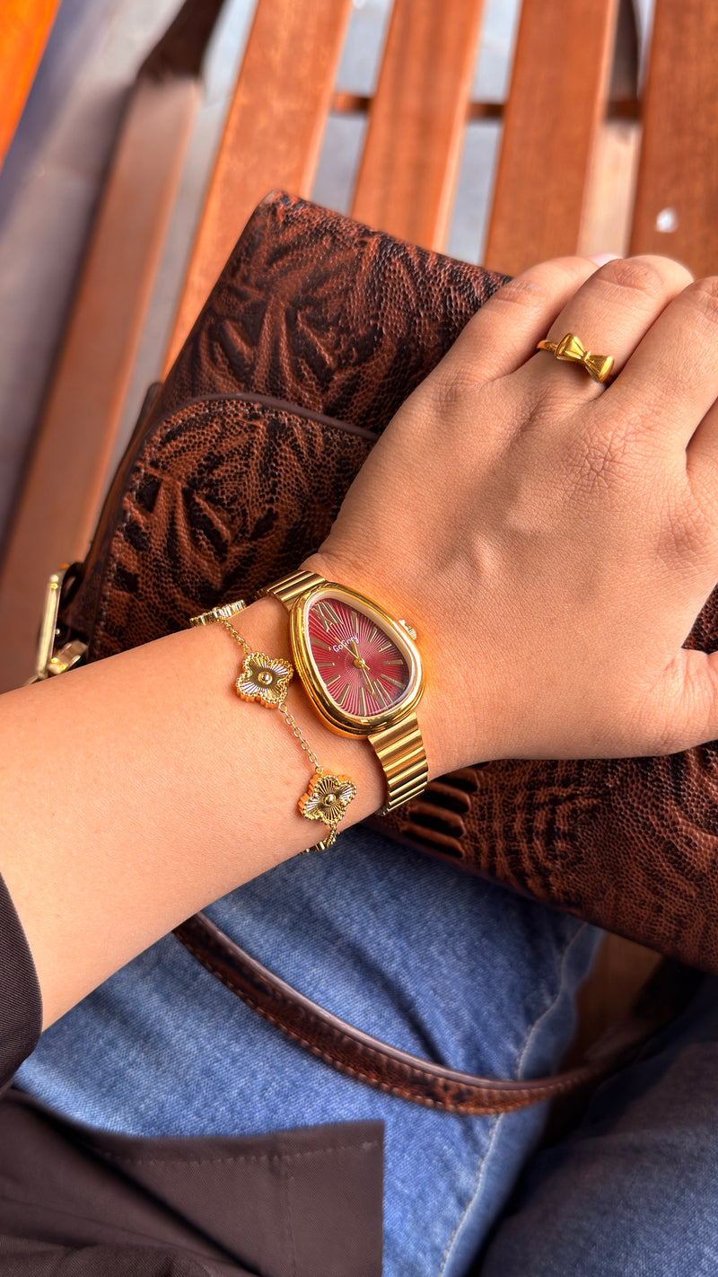 Maroon snakehead + Clover Bracelet (Free)+ Mystery Ring (Free)