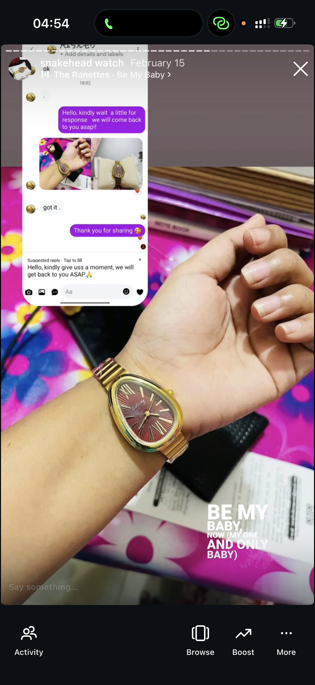Maroon snakehead + Clover Bracelet (Free)+ Mystery Ring (Free)