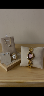 Eliyana bean pink Watch + Necklace (Free) + Earing (Free) + Mystery Ring (Free)