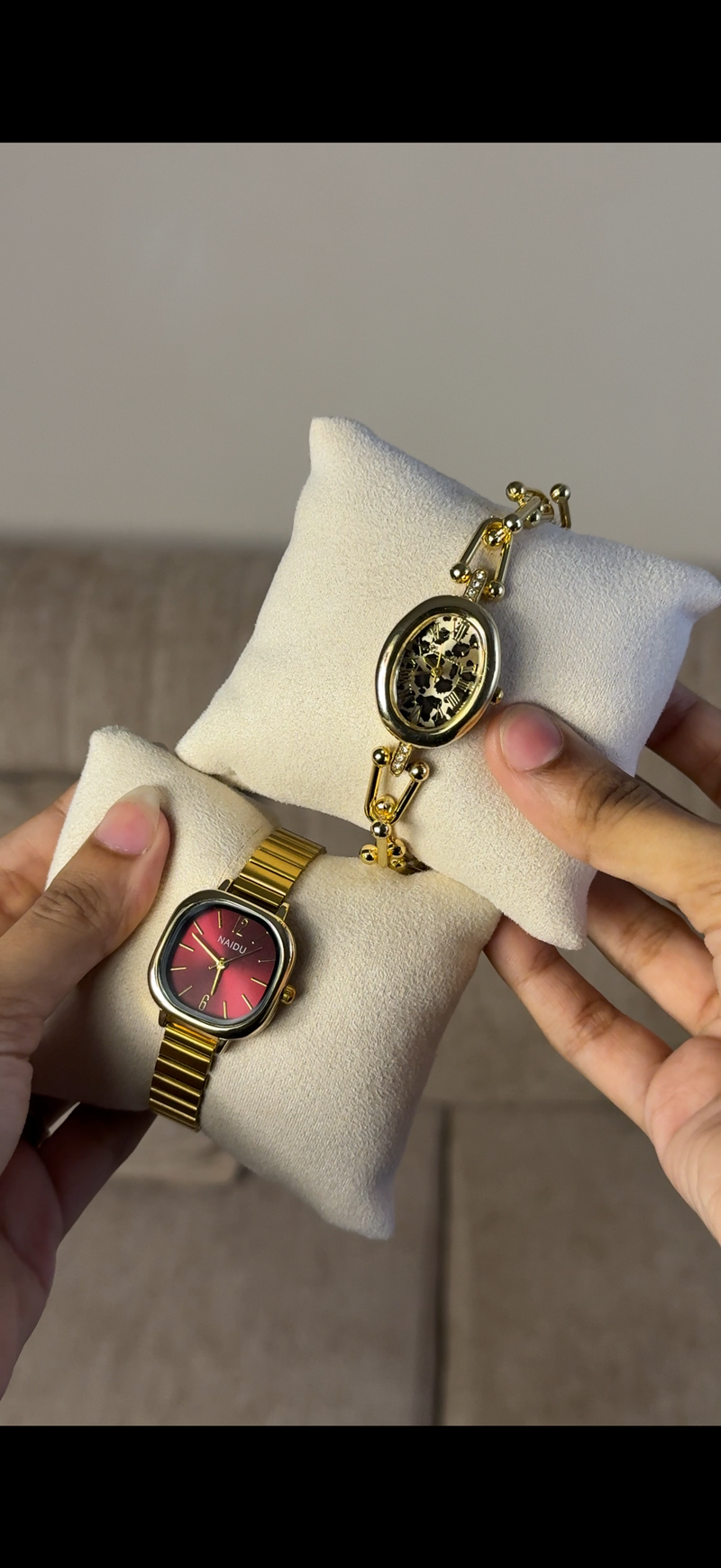 Naidu  red dial + Get 1 cartier belt watch (70% off)