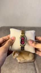 Barsh Maroon Stone Oval