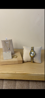 IELY MaGesty Golden + Watch + diamond cut necklace  + stud earring  + mystery  ring ( free)