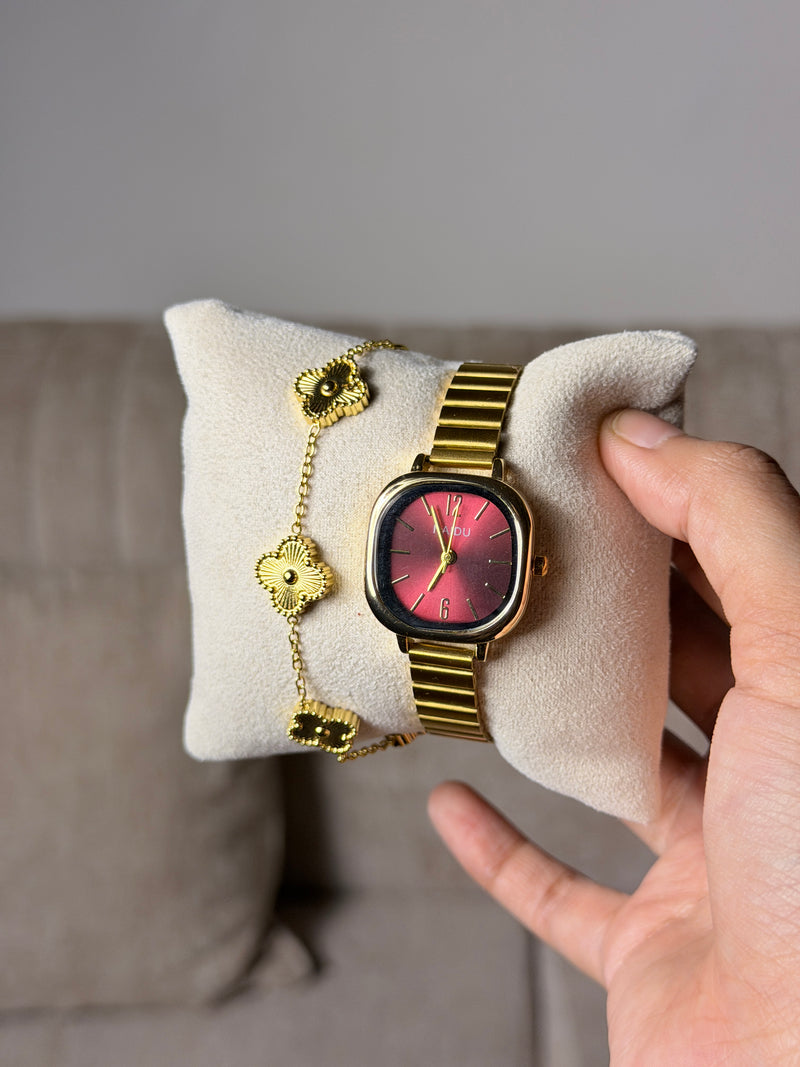Naidu  red dial + Get 1 cartier belt watch (70% off)