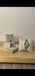 IELY MaGesty Golden + Watch + diamond cut necklace  + stud earring  + mystery  ring ( free)