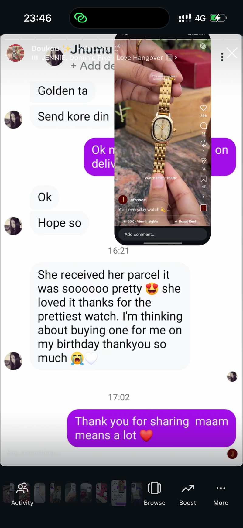 (Doukou watch combo) ..... Buy 1 Watch ⌚
Get 2 Jewellery FREE 💍🍀
(Ring + Clover Bracelet