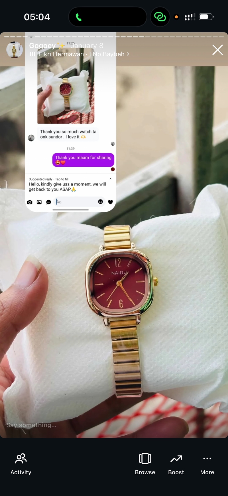 (Naidu  red dial combo)       Buy 1 Watch ⌚
Get 2 Jewellery FREE 💍🍀
(Ring + Clover Bracelet