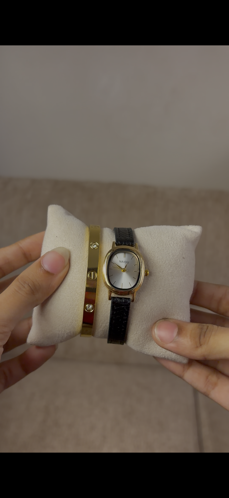 Naidu black belt watch + Cartier love bracelet free