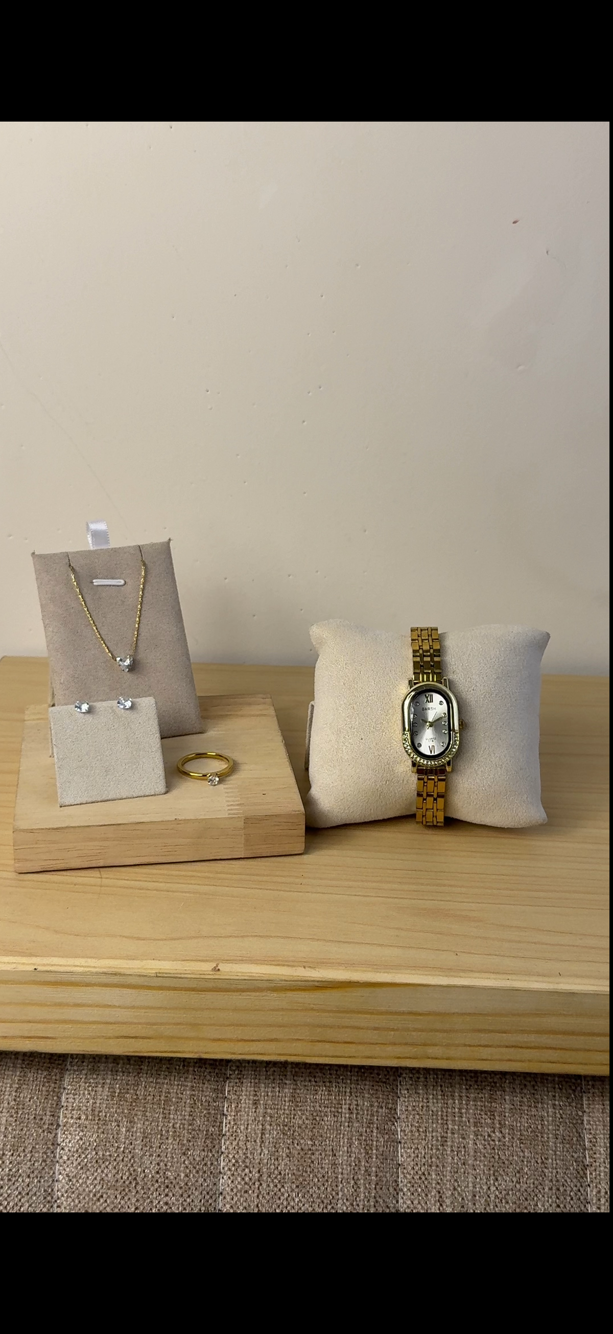 Barsh oval Watch + Necklace (Free) + Earing (Free) + Mystery Ring (Free)