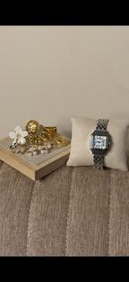 Cartier quartz silver +৫টি Petal & Pearl Ring set free পান
