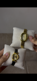 Barsh golden oval Watch কিনুন, একটি  gogoey Strap Watch (৭০% ছাড়) পান -> combo 1