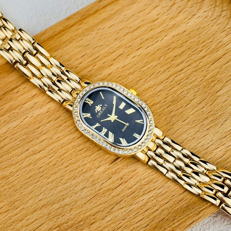 GREALY Black Golden + Clover Bracelet (Free)+ Mystery Ring(Free)