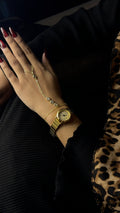 Gogoey Circle Gold + Solitaire Stone Handchain Combo