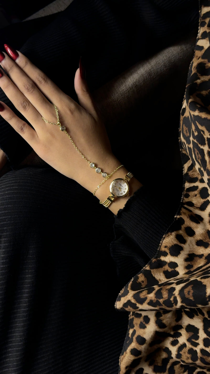 Eliyana Circle White + Solitaire Stone Handchain Combo