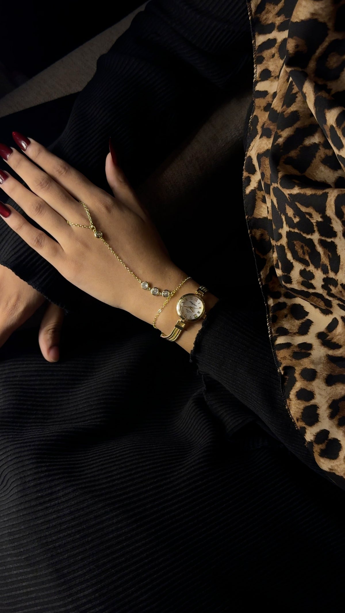 Eliyana Circle White + Solitaire Stone Handchain Combo
