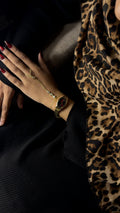 Eliyana Maroon Dumbel Stone + Solitaire Stone Handchain Combo