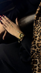 Gogoey Square Gold + Solitaire Stone Handchain Combo